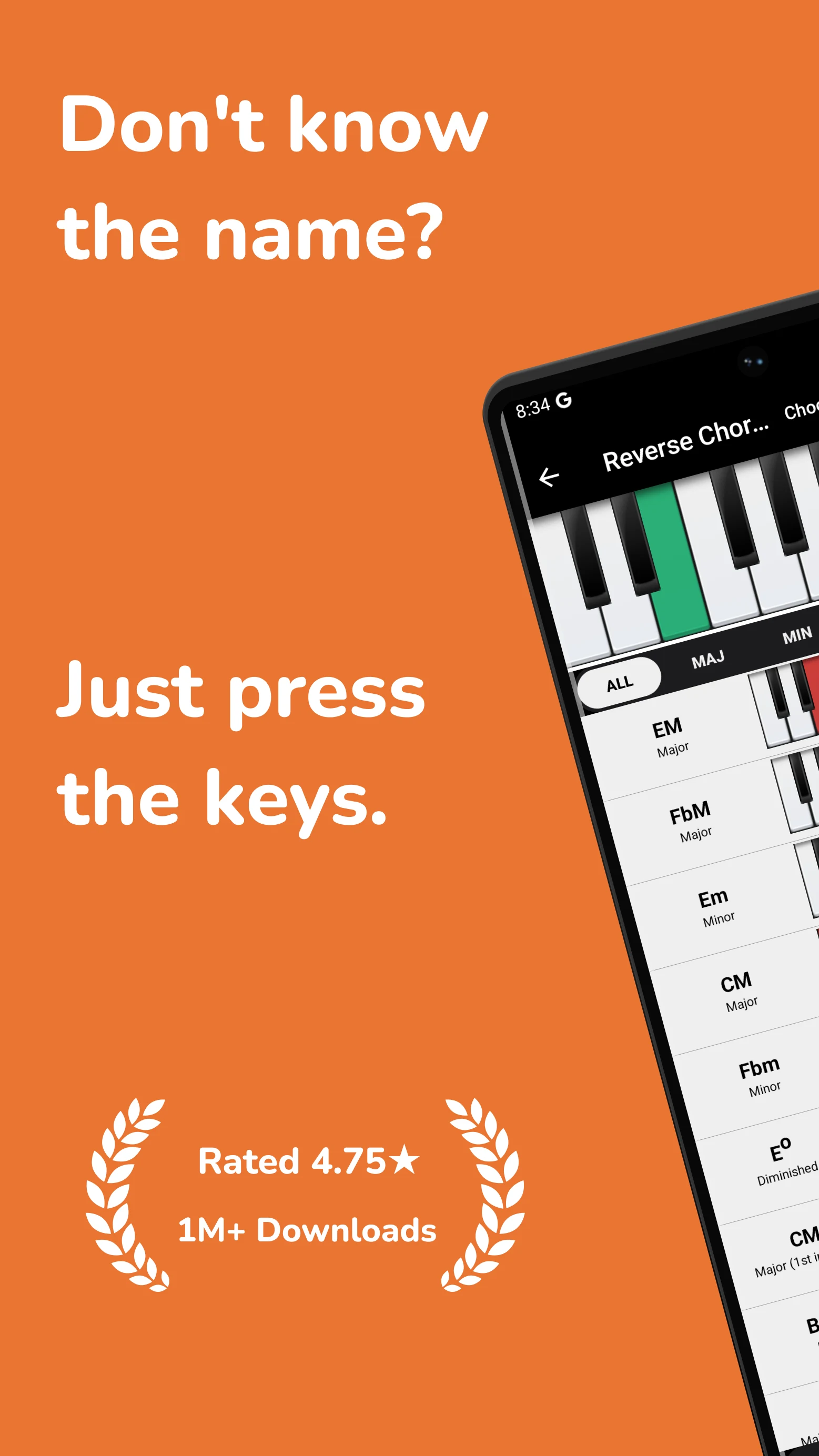 Piano Chords, Scales Companion screenshot