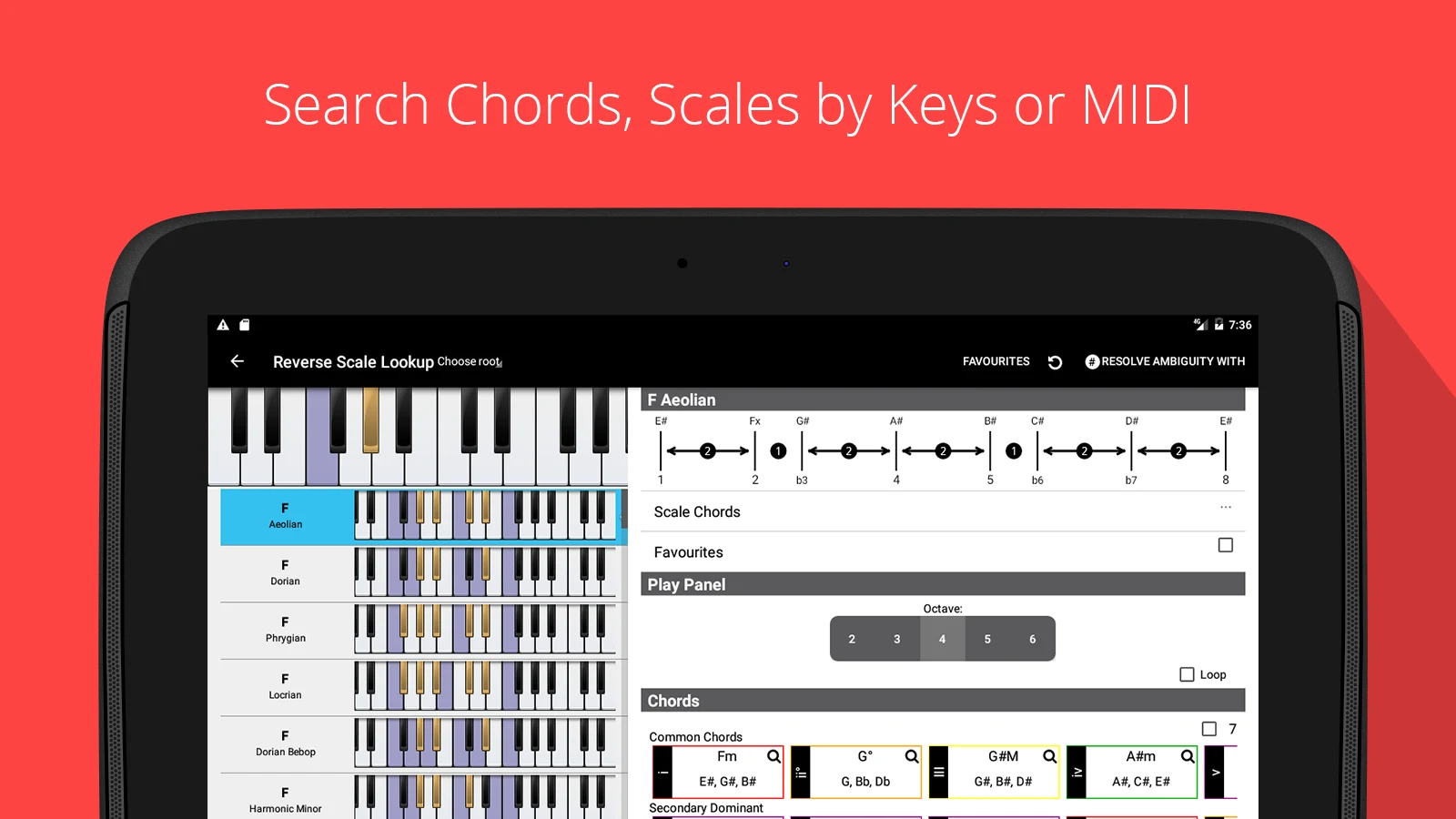 Piano Chords, Scales Companion screenshot